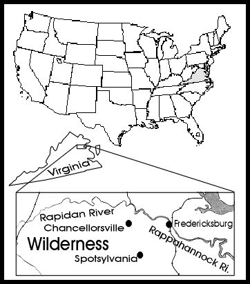 Geographische Lage: Spotsylvania und Umgebung